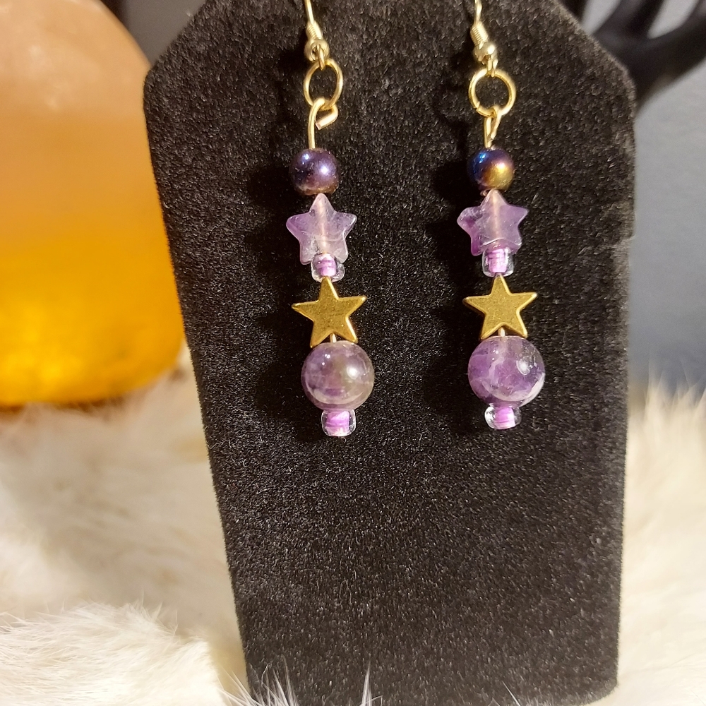 New Amethyst crystal earrings